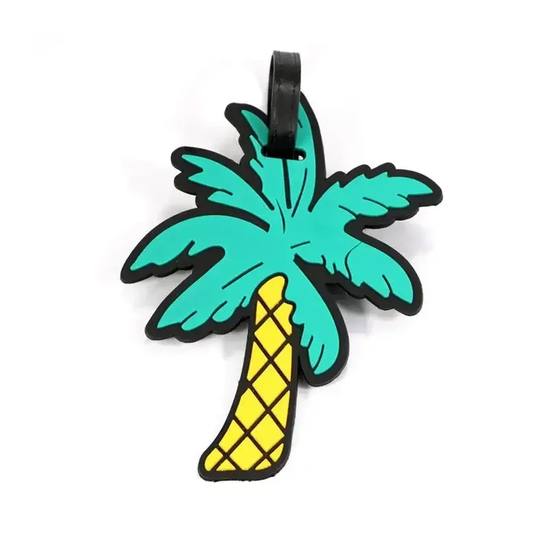 étiquette d'identification de valise anti-perte en silicone, motif de fruits de dessin animé, étiquettes d'identification de nom, étiquette de bagage, étui de voyage
