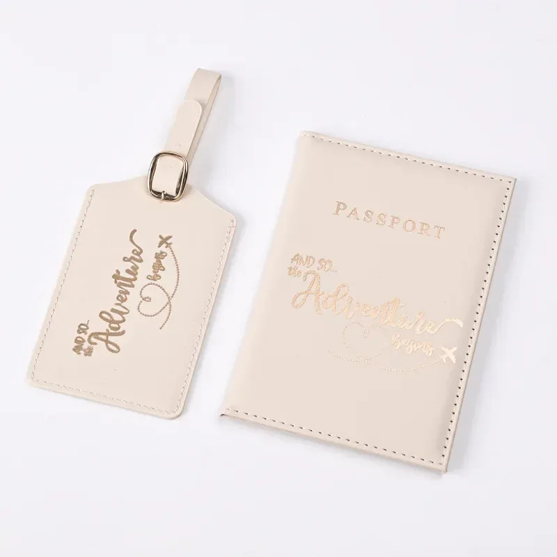 1 ensemble nouveau pu lettre impression porte-passeport étui air billet clip passeport couvre étiquette de bagage id banque porte-carte de crédit sac unisexe