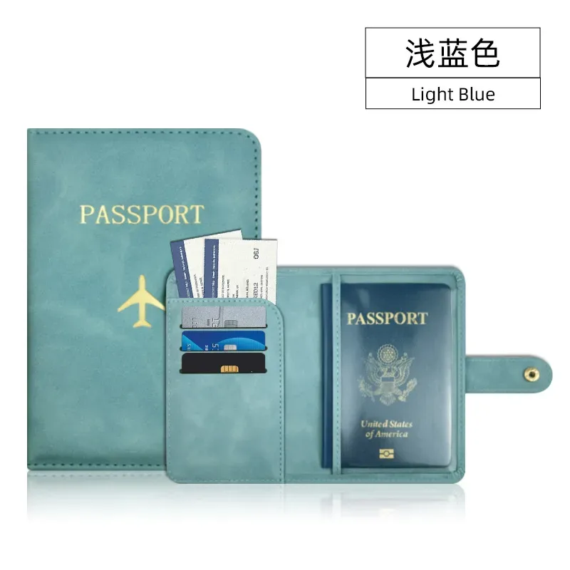 couverture de passeport à loquet d'avion unisexe, couverture de passeport de voyage, porte-carte d'identité, porte-carte de crédit, porte-passeport, accessoires de voyage
