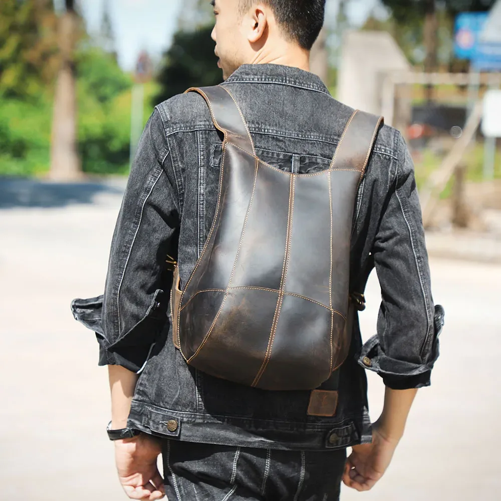 luufan – sac à dos antivol en cuir véritable pour homme et femme, sac de jour pour téléphone ipad, pochette de voyage d'affaires, sac à dos d'école de sécurité