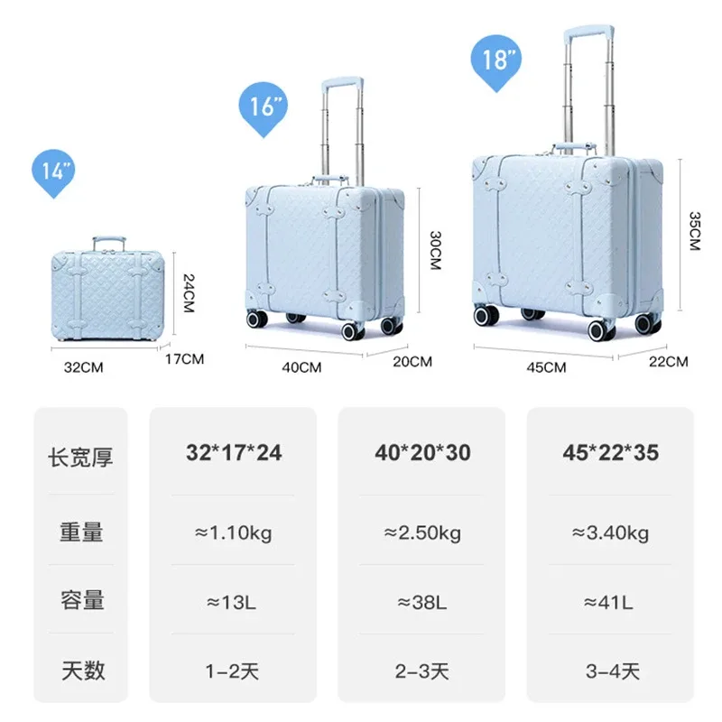 valise de luxe 16 pouces pour les courts voyages en avion - bagage à roulettes 18 pouces pour enfants, idéal pour les petites filles en voyage en avion