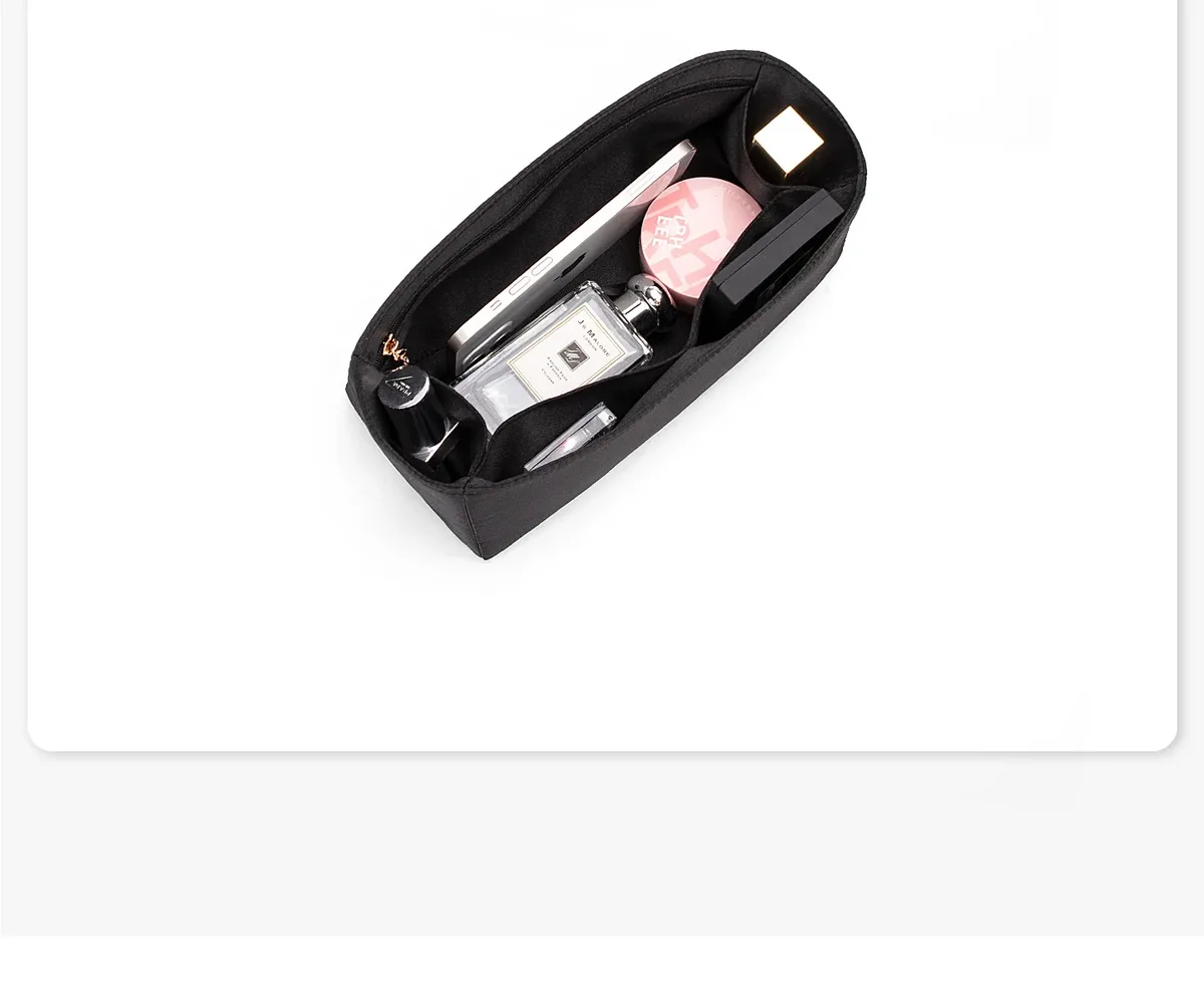 organisateur de sac en satin de haute qualité pour lv city keepall, sac de support léger, insert de rangement cosmétique imperméable