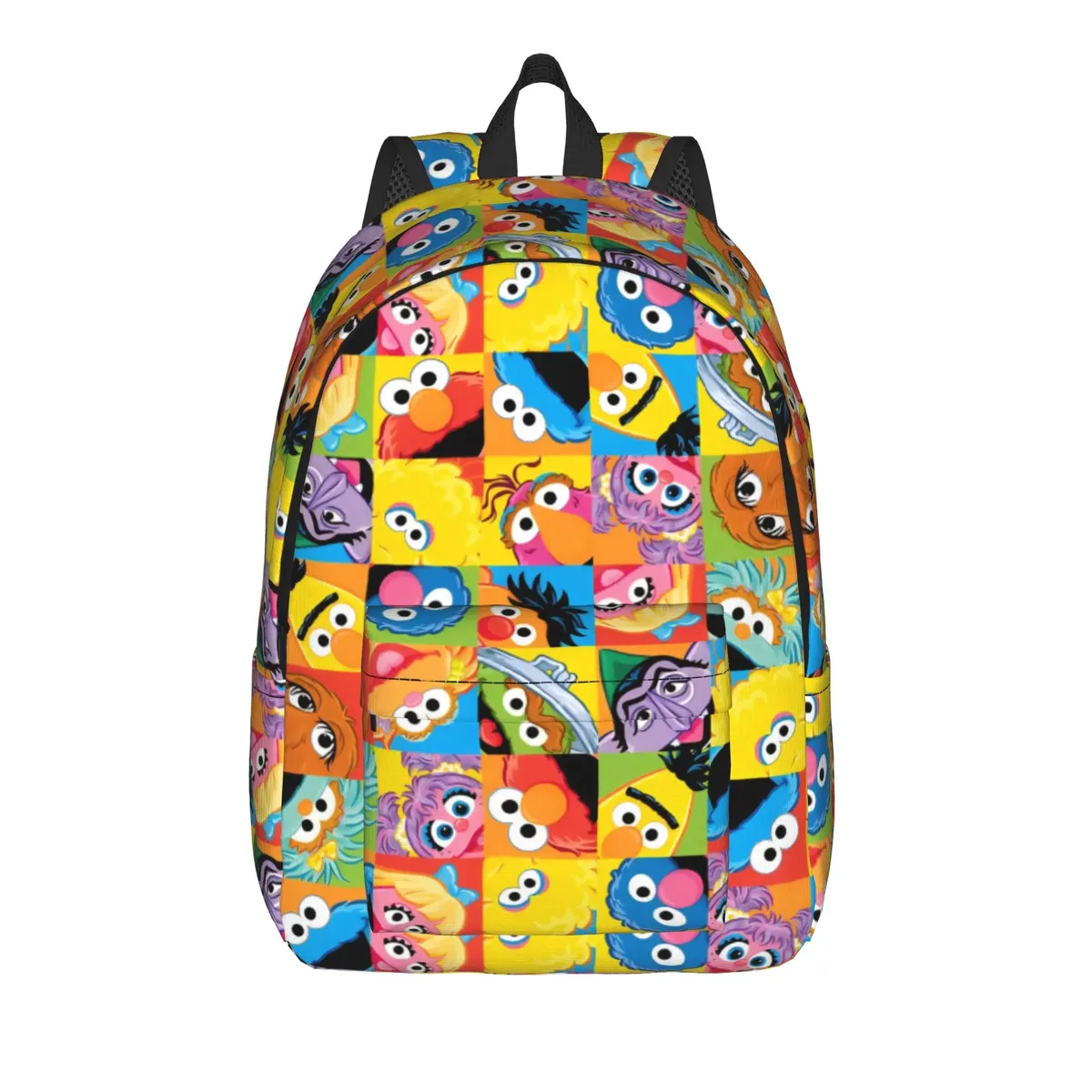 sac à dos décontracté sesames streets, durable, pour le lycée, la randonnée, les voyages, motif de faces cubiques, sac à dos de jour pour hommes et femmes, sacs en toile pour l'université