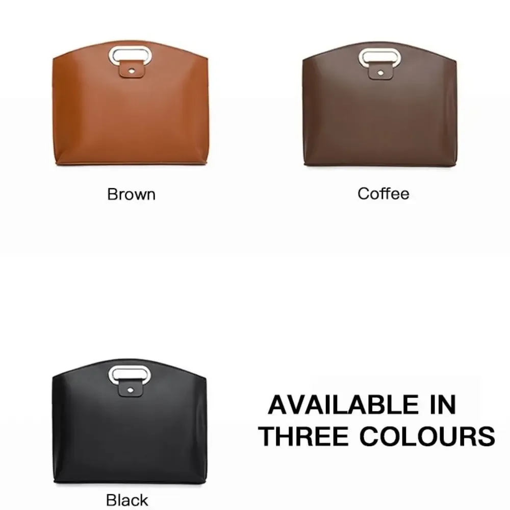 sac fourre-tout élégant en pu pour documents de bureau, grande capacité, sacoche pour ordinateur portable, sacoche pour dossiers, sac à main de couleur unie, porte-documents pour femmes