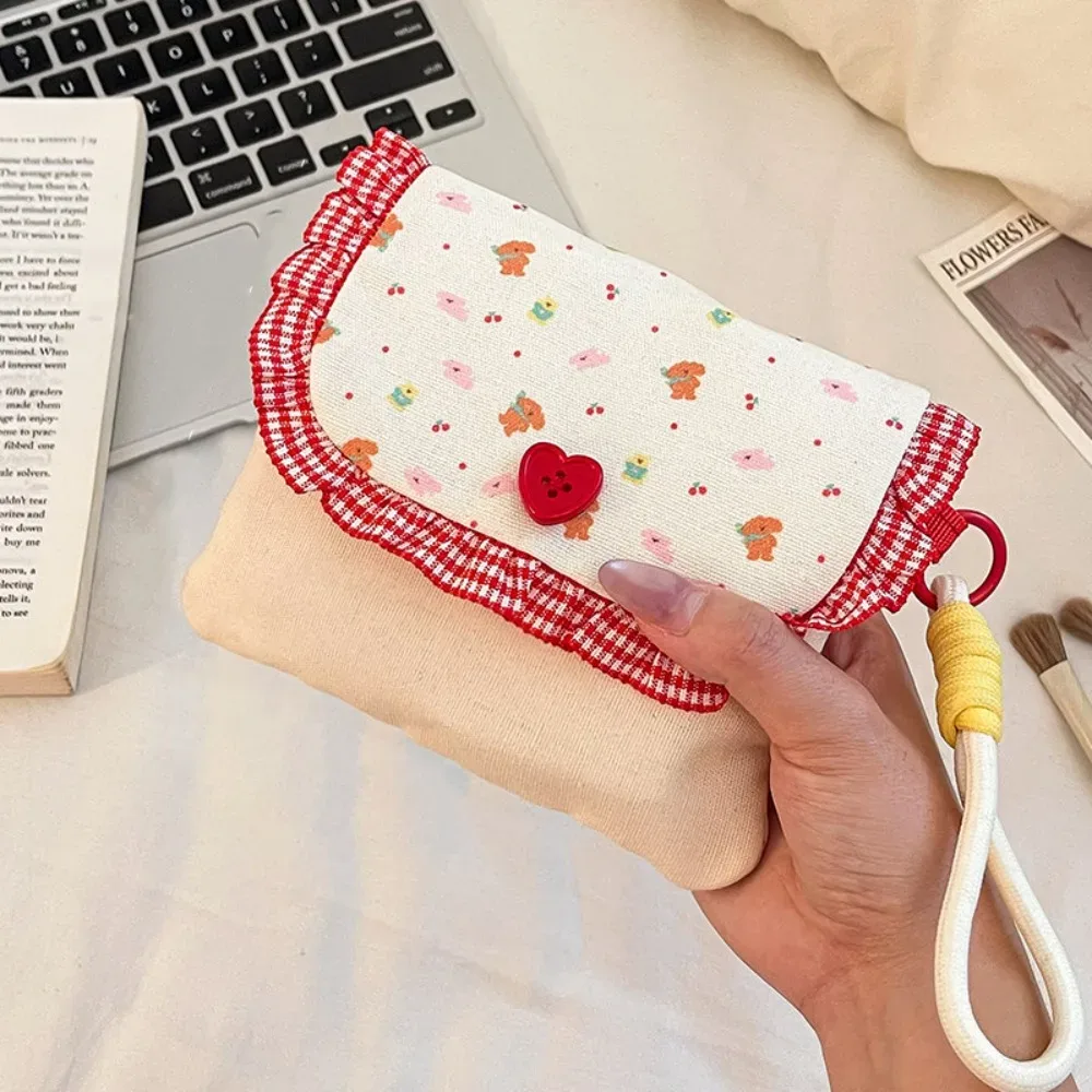 sac de rangement pour serviettes hygiéniques de grande capacité, sac à main imprimé floral, sac à maquillage, sac pour petits objets, mini sac cosmétique de style coréen
