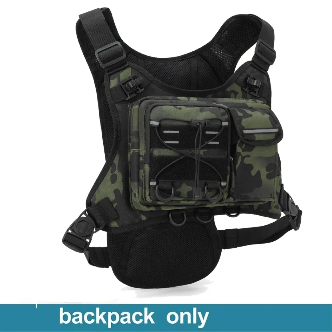 sac de poitrine multifonctionnel, gilet tactique pour hommes, sac à dos d'hydratation avec porte-équipement, sac de course pour marathon, cyclisme, trekking