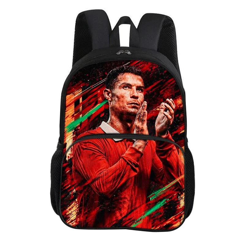 sac à dos ronaldo avec poche avant, sac d'école pour étudiants, star du football cr, sac de sport, sac de voyage, grande capacité