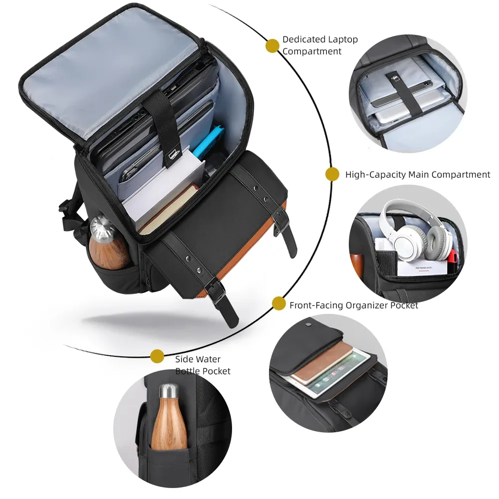 heroic knight – sac à dos de loisirs pour ordinateur portable de 17.3 pouces, grande capacité, unisexe, étanche, portable, pour le travail et les voyages