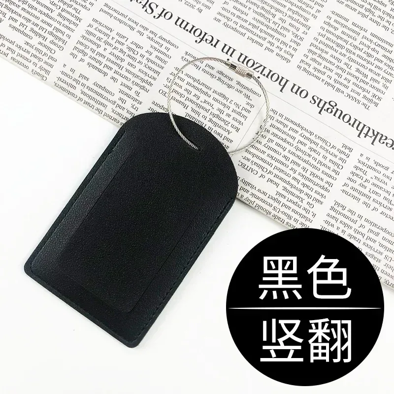 étiquettes de bagage en cuir pu pour femmes et hommes, nom de voyage, porte-adresse d'identification, étiquette d'adresse de valise, sac d'embarquement, accessoires
