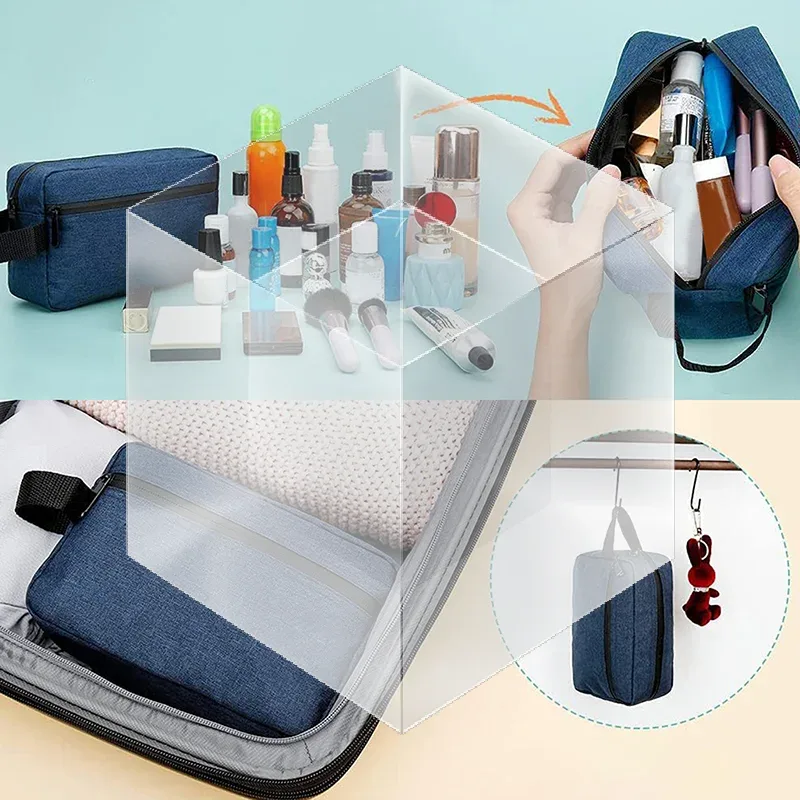 sac de toilette pour hommes, grande capacité, portable pour les voyages, sac à cosmétiques essentiels pour femmes, sac de toilette étanche, sac à main