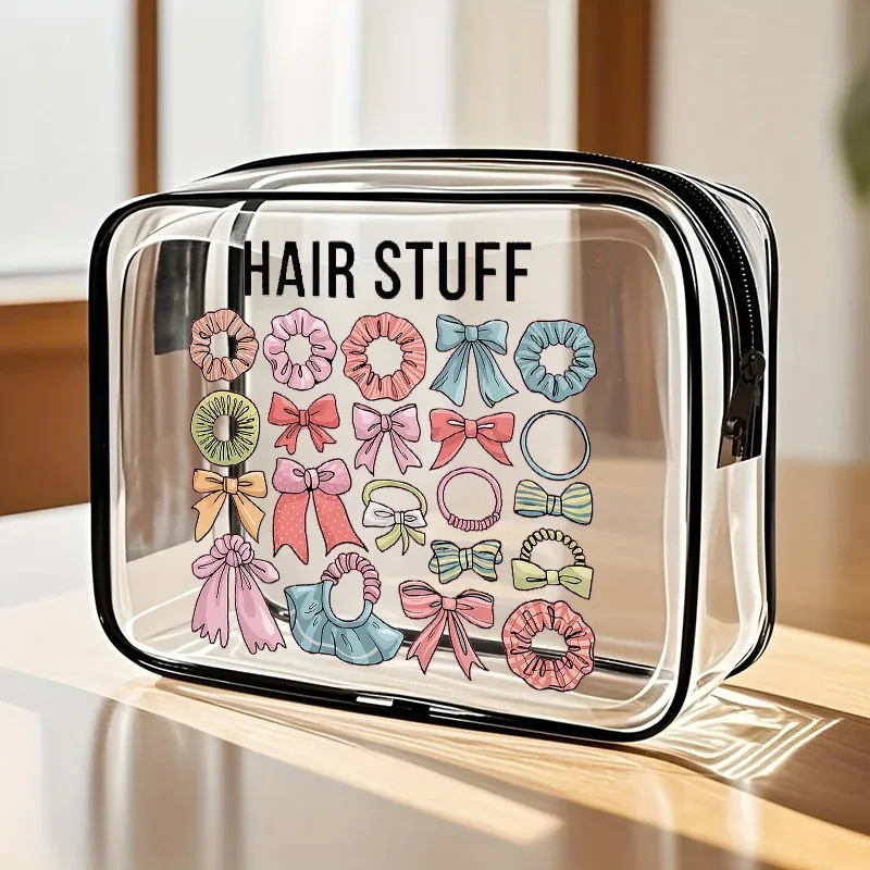 sac à fermeture éclair en pvc transparent imperméable, organiseur de cosmétiques pour les voyages d'été, sac de rangement pour articles de toilette et maquillage, trousse de toilette