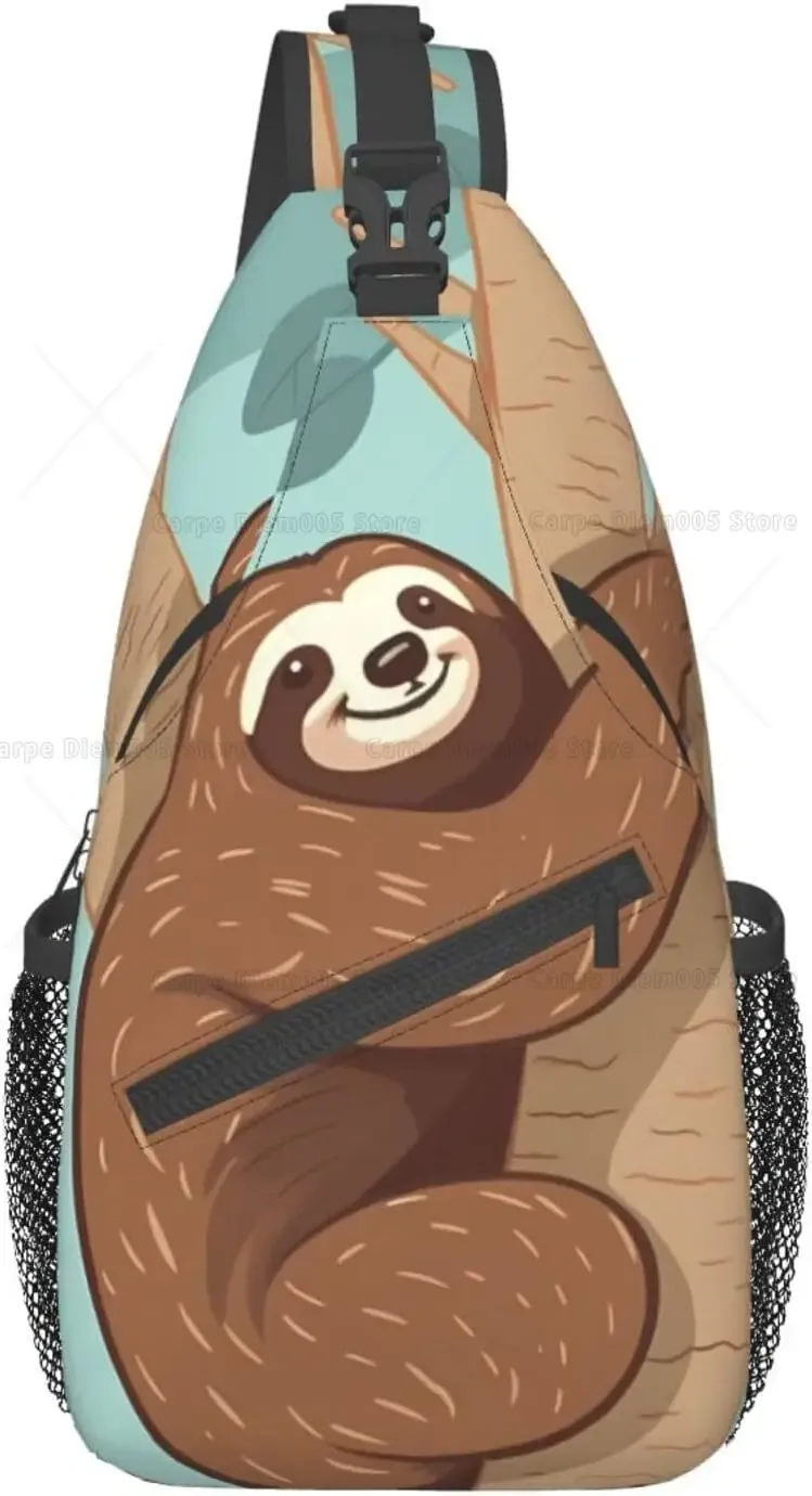 sac dos polyester marron bleu paresseux souriant compacts compartiments poche latérale transports actifs urbains