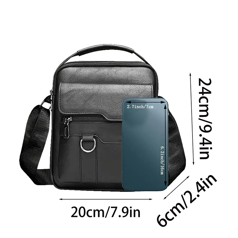 sac à bandoulière multi-usage pour homme, idéal pour le travail, sacoche en pu avec poignée, sac à dos professionnel décontracté