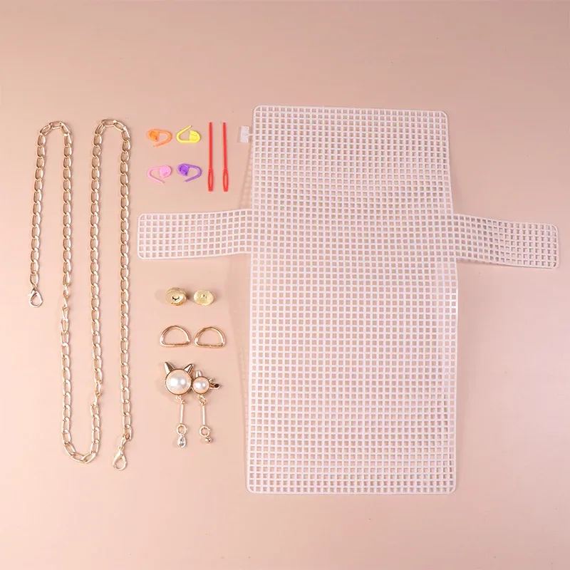 kit de tissage en maille plastique pour sac diy, accessoire de filet pour sac à main, fournitures pour la fabrication artisanale de sacs fourre-tout et sacs à bandoulière