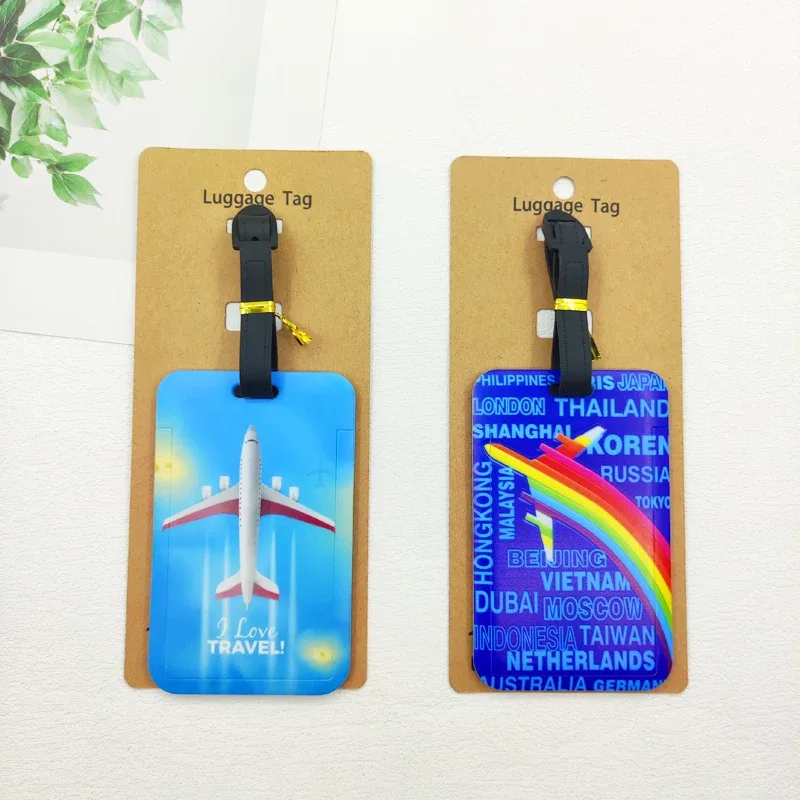 étiquette de bagage exquise, nouveau style, étiquette de bagage d'avion pour valise pour hommes, porte-adresse d'identification, bagages d'embarquement, billet de valise portable