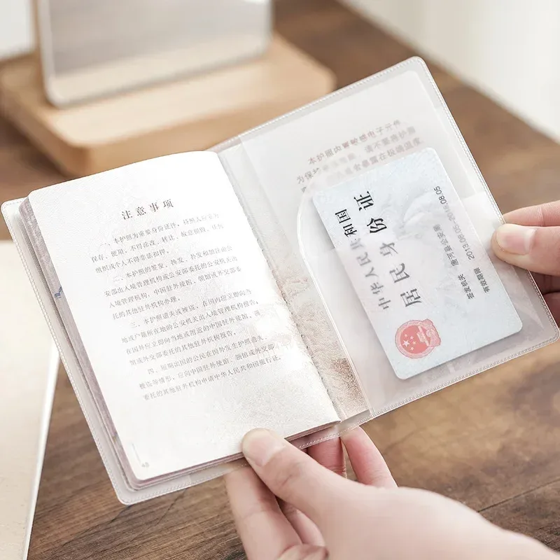 1-3pcs housse de protection pour passeport transparente givrée, étui pour documents imperméable en pvc