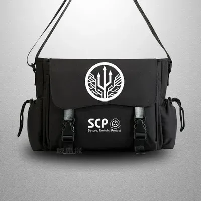 scp sécurisé conta sac de messager décontracté anime cosplay étudiant couverture lumineux sac à bandoulière pour hommes adolescents