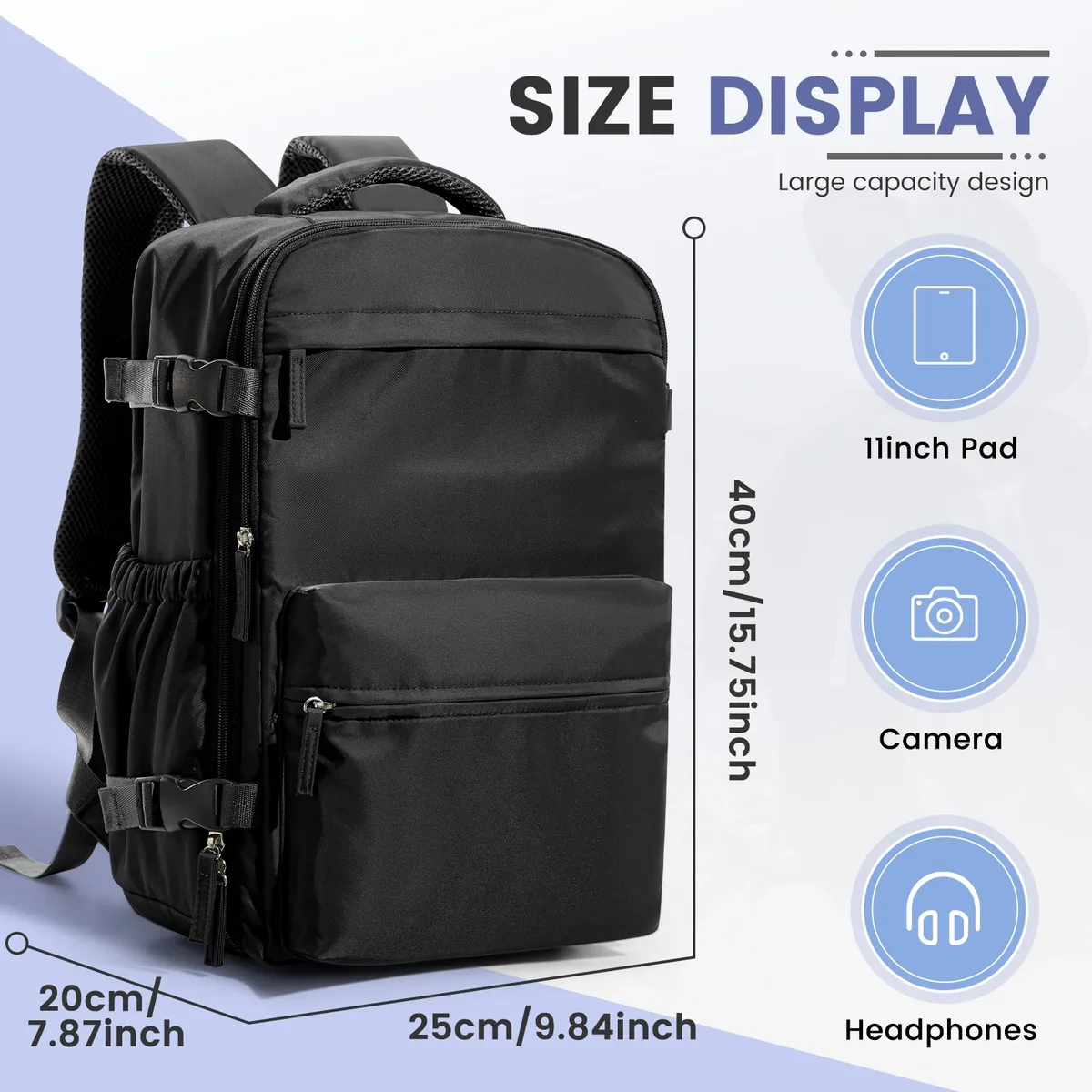 sac de cabine ryanair 40x30x20, sac à dos de compression sous vide pour homme, bagage à main, sac à dos pour ordinateur portable, sac de rangement sous vide pour vêtements 42x29x15