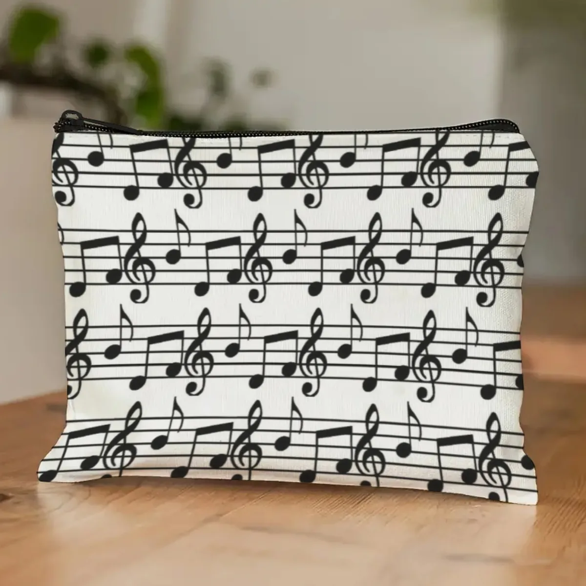 sac à cosmétiques melody musical note, notes de dessin animé avec impression, organisateur de voyage léger, pour ventilateur unisexe kawaii et de thérapie musicale