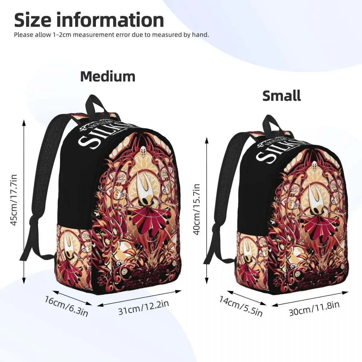 hornet hollow knight silksong sac à dos hommes femmes cool école randonnée voyage sac à dos gothique indie jeu ordinateur portable toile sacs durables