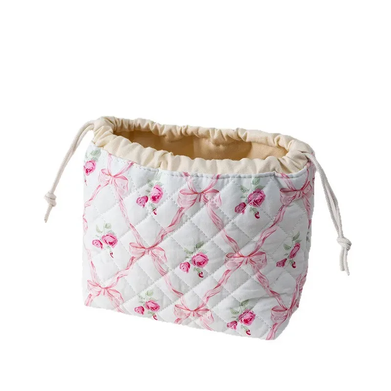 sac de rangement portable de voyage grande capacité avec cordon de serrage, en forme de coquille, mignon, de niche, pochette de rangement polyvalente en coton