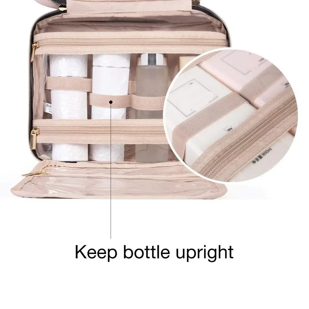 sac de maquillage pliable à la mode, sac à main cosmétique suspendu étanche, kit de beauté de grande capacité, sac de voyage
