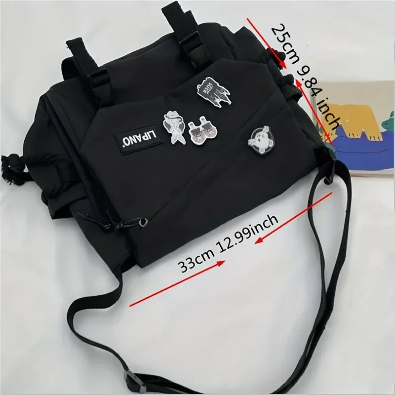 sac messager en nylon pour hommes, sac à bandoulière tendance pour hommes, sac d'école pour étudiants, sacs à bandoulière de couleur unie pour hommes