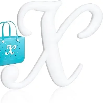 1pc lettre décorative pour sac à main, lettres de l'alphabet de couleur blanche accessoires de décoration lettres de l'alphabet 3d pour sac fourre-tout de plage