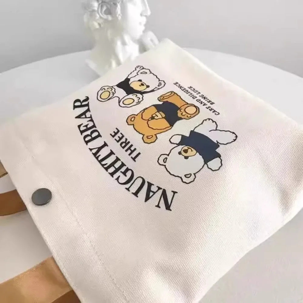 sac en toile avec imprimé ours, sac à main polyvalent pour femme, idéal pour étudiantes, bureau, sac à bento, sac à main, sac de voyage, cadeau idéal.