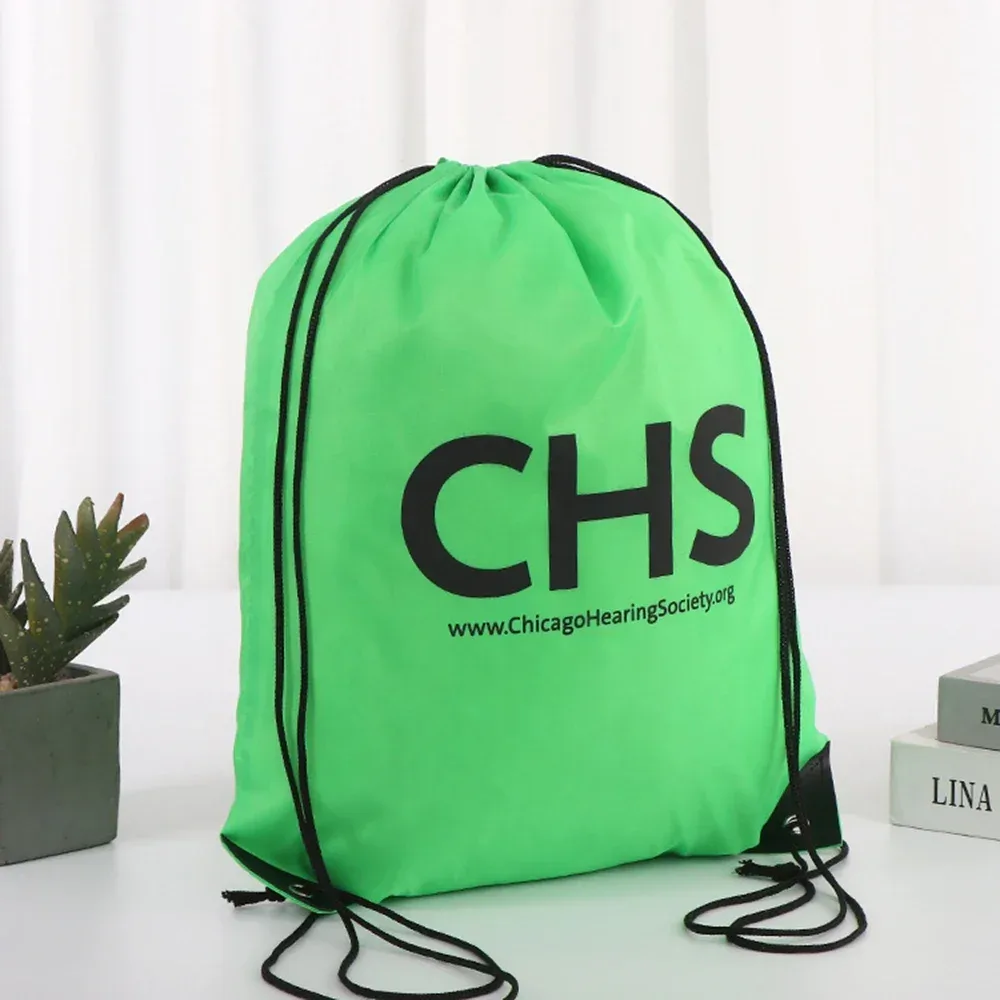 sac à dos de cyclisme avec logo/texte/nom personnalisé, sac à chaussures à cordon de serrage pour vêtements, ceinture étanche, sac de sport portable en nylon