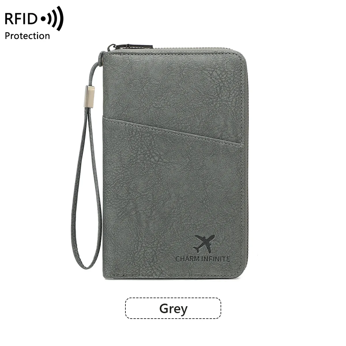 nouveau porte-passeport de voyage antivol rfid, unisexe, grande capacité, avec fermeture éclair, porte-documents, sac de rangement multifonctionnel