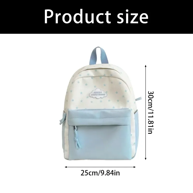 sac à dos unisexe avec motifs d'étoiles tendance, léger et pratique, poches d'organisation spacieuses, parfait pour les femmes et les filles