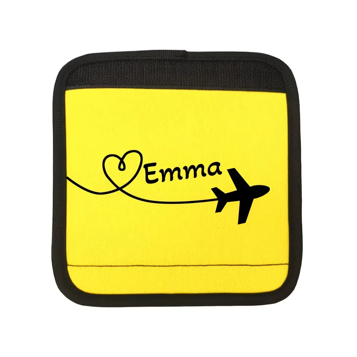 housse personnalisée, housse de protection pour poignée de bagage à motif cœur d'avion, housse de protection pour poignée de bagage avec texte personnalisé, cadeau de vacances personnalisé