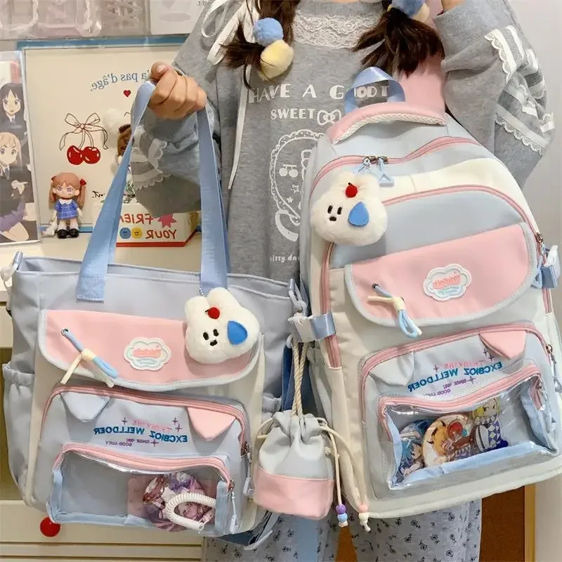 sac à dos pour filles au design contrasté, esthétique et de grande capacité, sac à dos scolaire pour filles, sac fourre-tout pour femmes, cadeau pour une fille.
