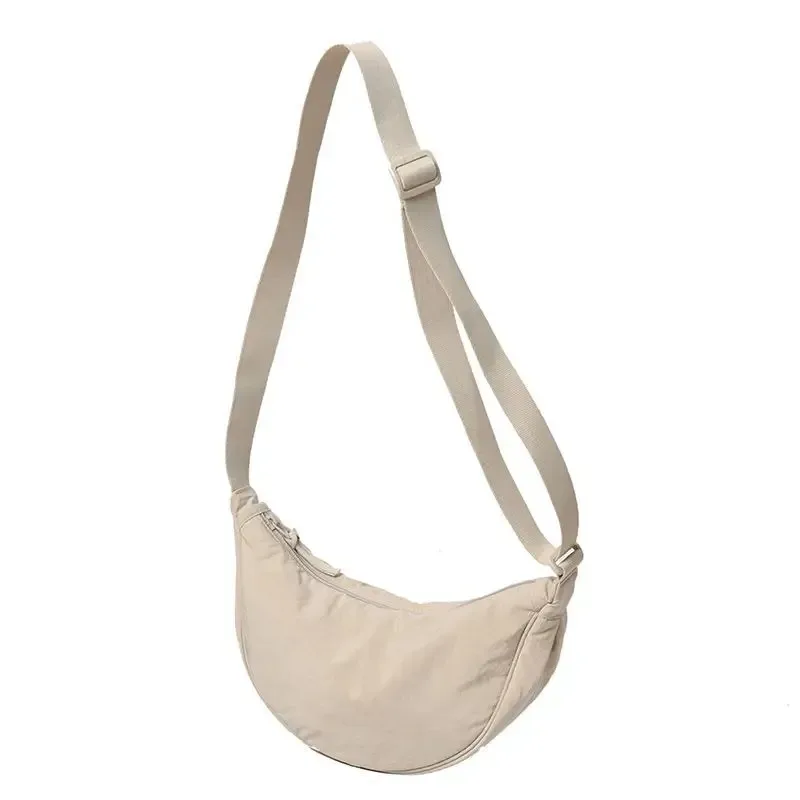 sac à bandoulière en nylon grande capacité pour femme, style décontracté, couleur unie, idéal pour les voyages et les trajets quotidiens, design simple
