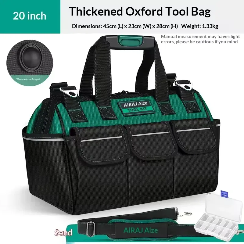 sac à outils robuste, boîte à outils portable à 14 poches, organisateur de rangement, organisation de boîte à outils avec bandoulière réglable