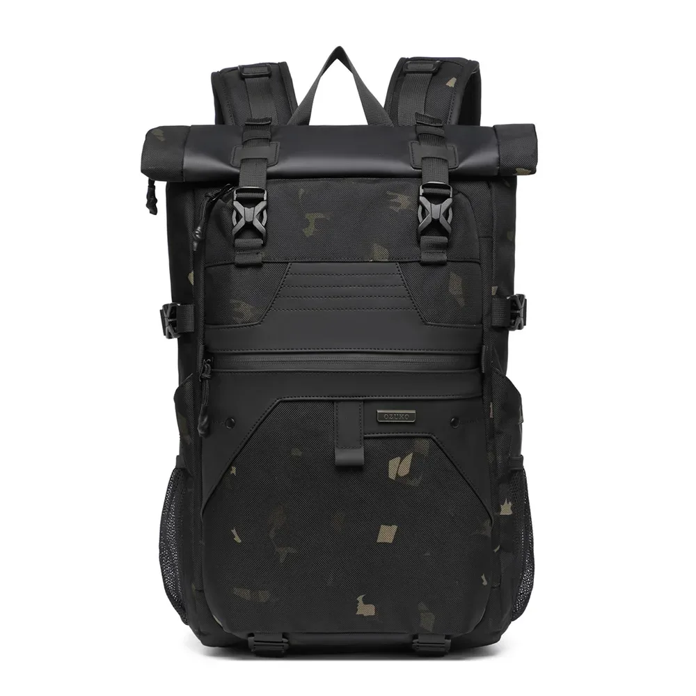 ozuko sac à dos multifonctionnel hommes grande capacité cartable étudiant simple voyage sac à dos étanche pochette d'ordinateur