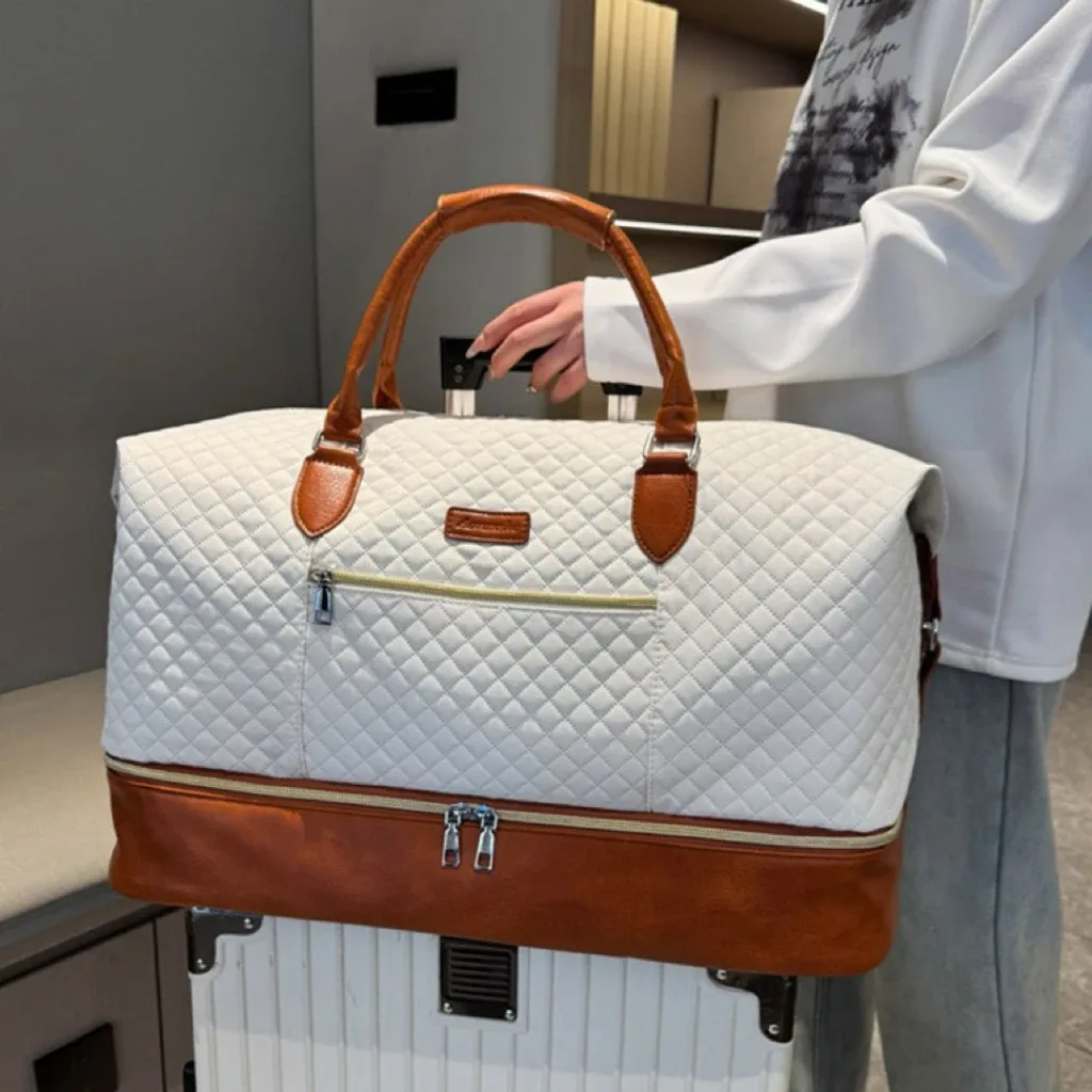 ensemble de 2 sacs de voyage avec compartiment à chaussures, sac de week-end imperméable et trousse de toilette, sac de voyage pour la nuit, idéal pour la gym, les affaires ou l'hôpital