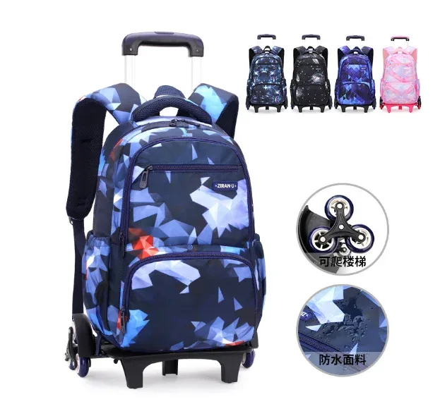 sac à dos à roulettes pour enfants, valise de voyage à roulettes, sac à roulettes pour l'école, ensemble de sacs d'école pour garçons, ensemble de sacs à déjeuner