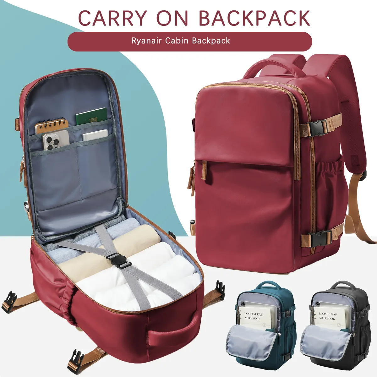 sac à dos de voyage sac de cabine 40x26x18 wizzair sacs à main, avion hommes femmes 15.6 pouces sac à dos pour ordinateur portable, étanche décontracté affaires