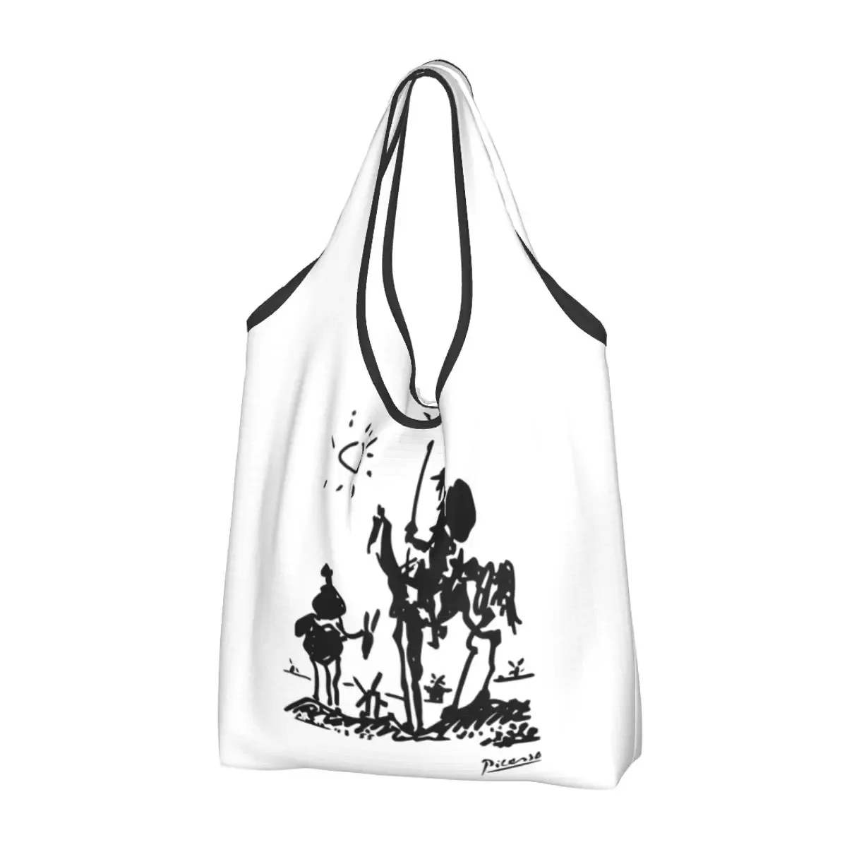 personnalisé drôle espagne pablo picasso guernica shopping sac fourre-tout portable épicerie shopper sac à bandoulière