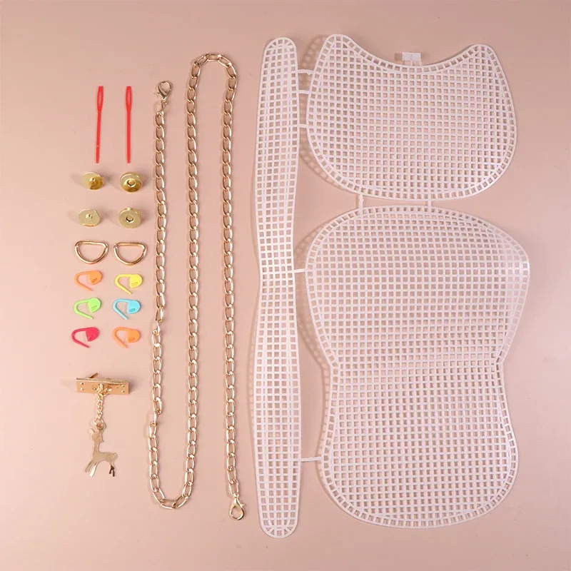 kit de tissage en maille plastique pour sac diy, accessoire de filet pour sac à main, fournitures pour la fabrication artisanale de sacs fourre-tout et sacs à bandoulière