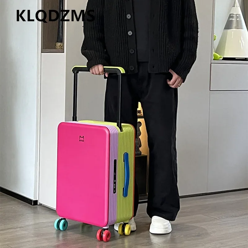 valise klqdzms 20 pouces en abs + pc, grande capacité, valise à roulettes, valise pour femme, valise à code pour homme, bagage à roulettes