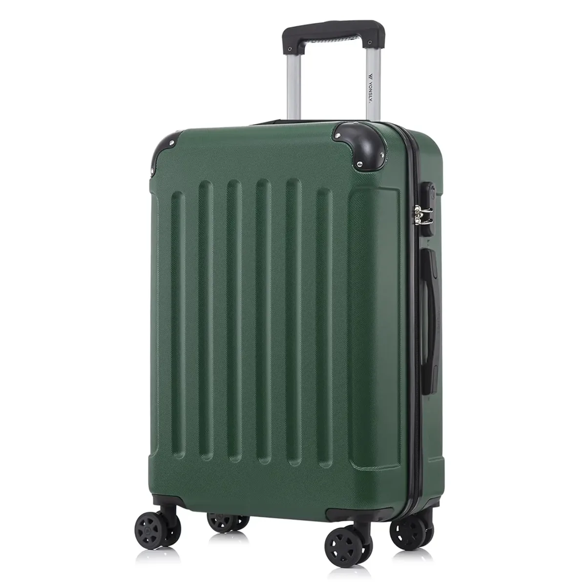 valise yonsly 16/20/24/28 pouces 4 roues 360° ° valise à roulettes robuste avec double fermeture éclair, serrure à combinaison, sac en filet, double fermeture éclair, poignée en caoutchouc souple, bagage à main