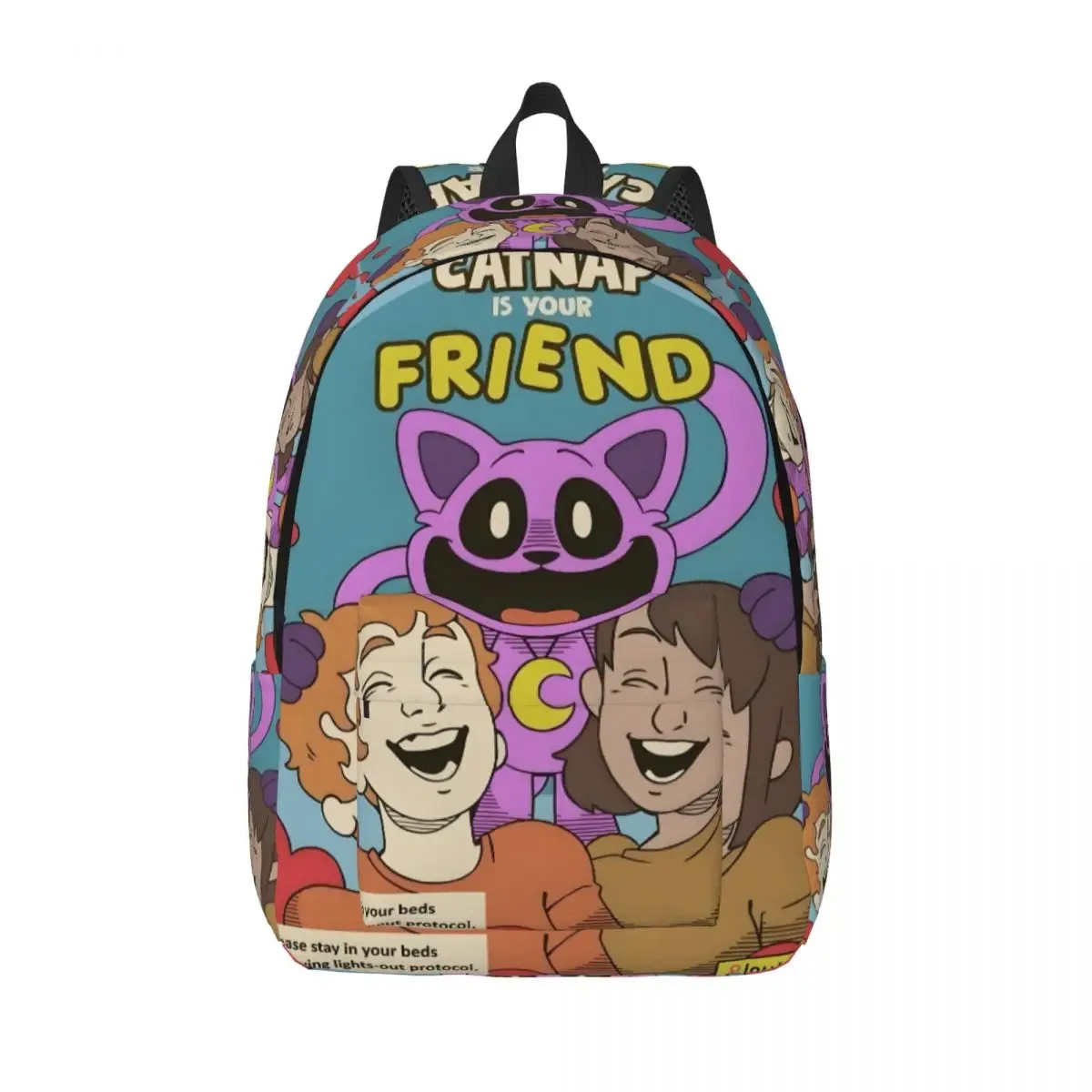 sac à dos en toile personnalisé avec impression 3d de créatures souriantes pour garçons et filles, sacs de voyage pour collège et école, sac à livres pour ordinateur portable de 15 pouces