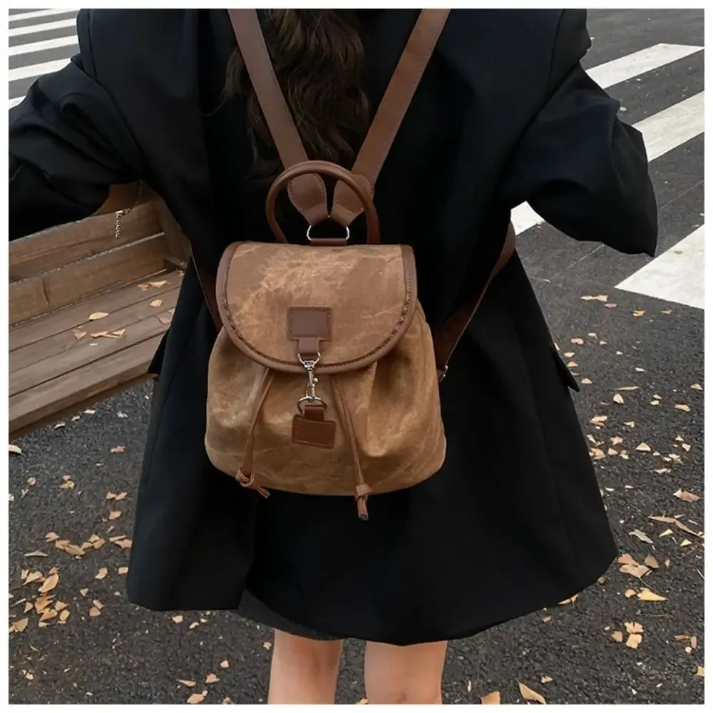sac à dos décontracté en cuir pu pour femme, design souple et polyvalent, sac à dos rétro américain en cuir pu pour femme