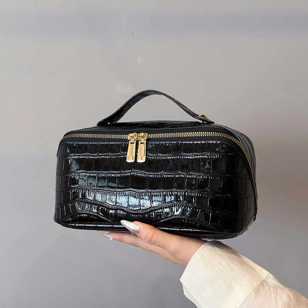 nouvelle trousse de toilette de voyage haut de gamme, de niche, grande capacité, pratique, avec motif écorce, et sac de rangement à motif pierre cosmétique