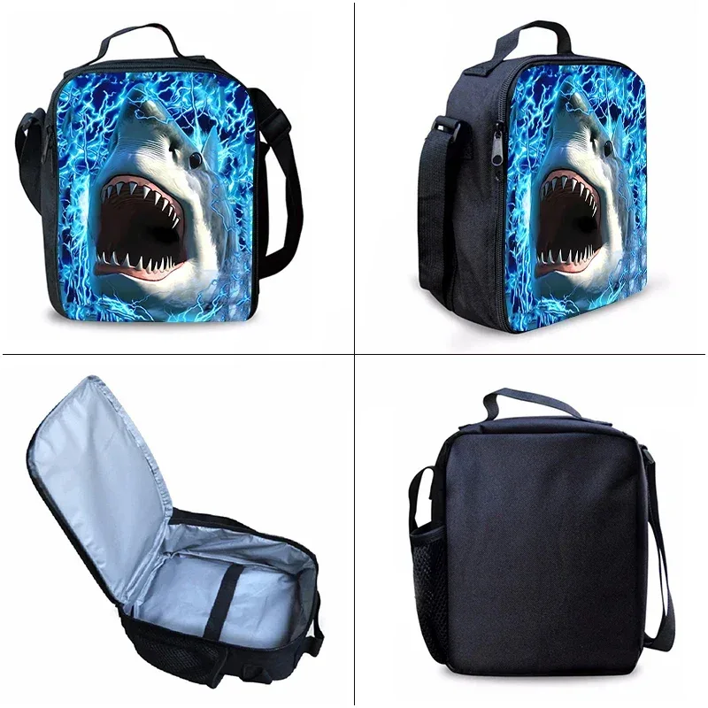 sac à dos pour enfants en trois parties sur le thème des animaux marins, requins, pour garçons et filles, meilleurs cadeaux, sac à dos scolaire dessin animé 2d