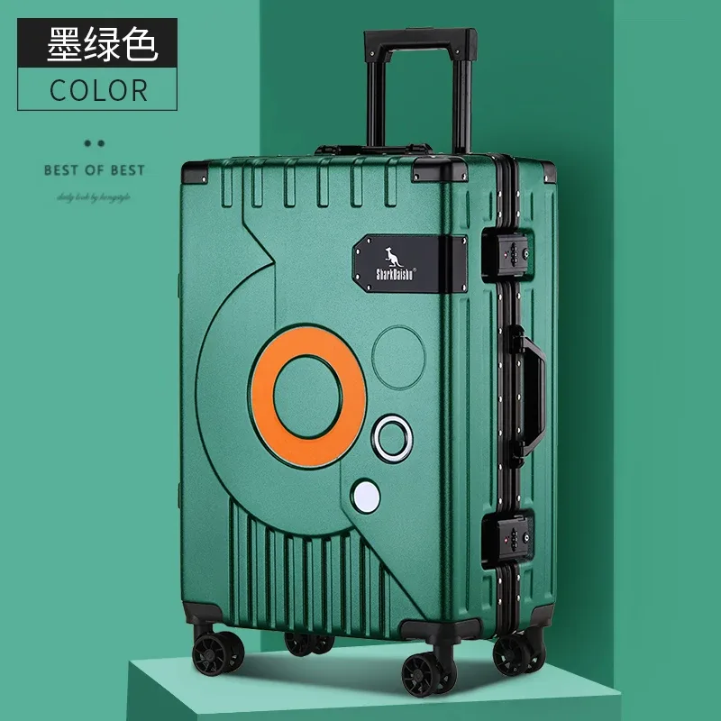 nouveau cadre en aluminium mode voyage bagages silencieux grande capacité valise à roulettes 20 pouces valise à main 24 pouces boîte de mot de passe