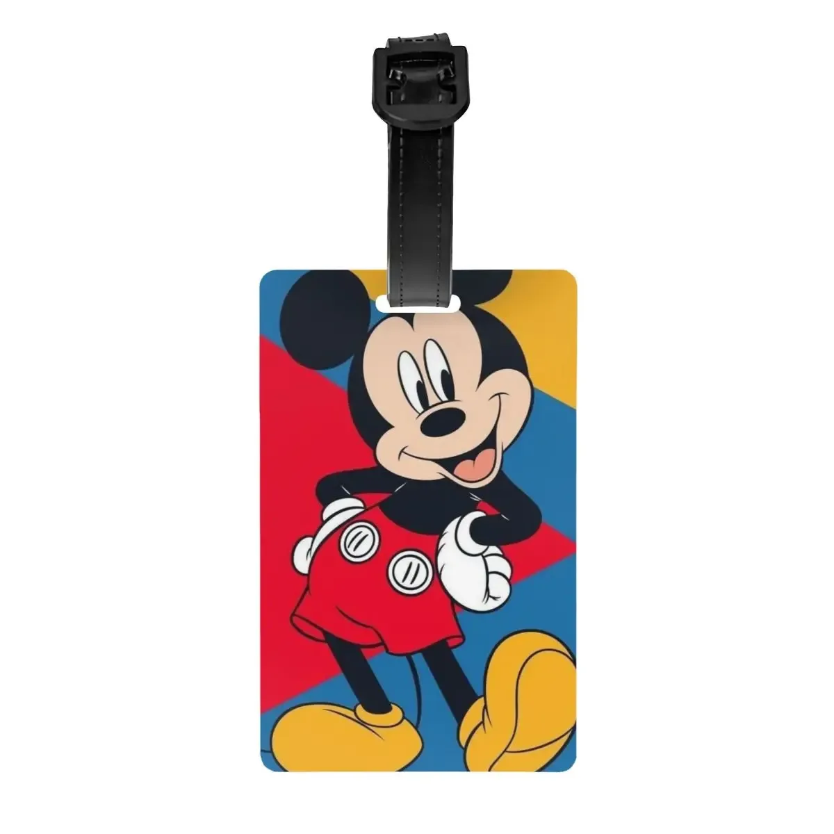 étiquette de bagage personnalisée m-mouse pour valises, étiquettes de bagage mignonnes de dessins animés, étiquette d'identification avec couverture de confidentialité